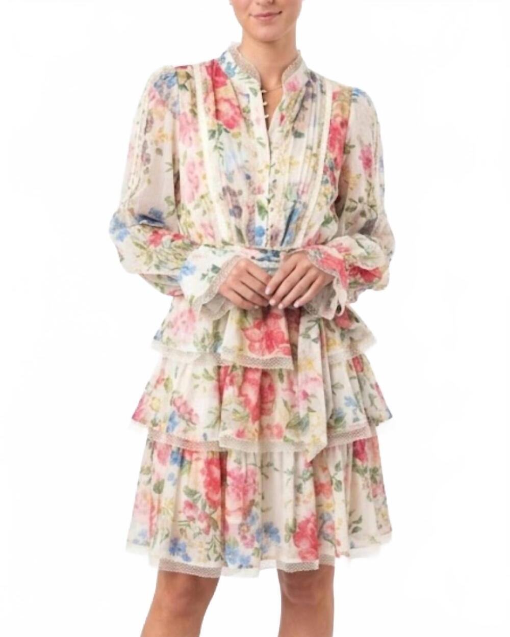 NEW BEULAHSTYLE truly yours floral dress in ivory multi